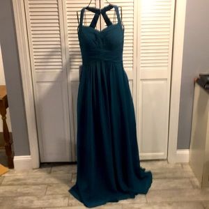 Azazie Claudia Peacock bridesmaids dress